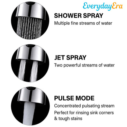 EverydatEra 3-Function Pull Down Kitchen Faucet – 360° Rotating Sink Sprayer Tap