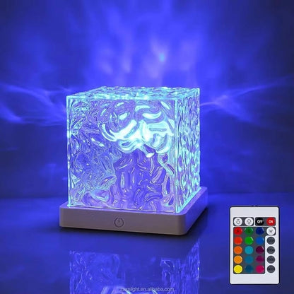 Water Ripple Night Light Rotating LED Lamp