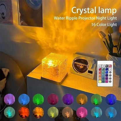 Water Ripple Night Light Rotating LED Lamp